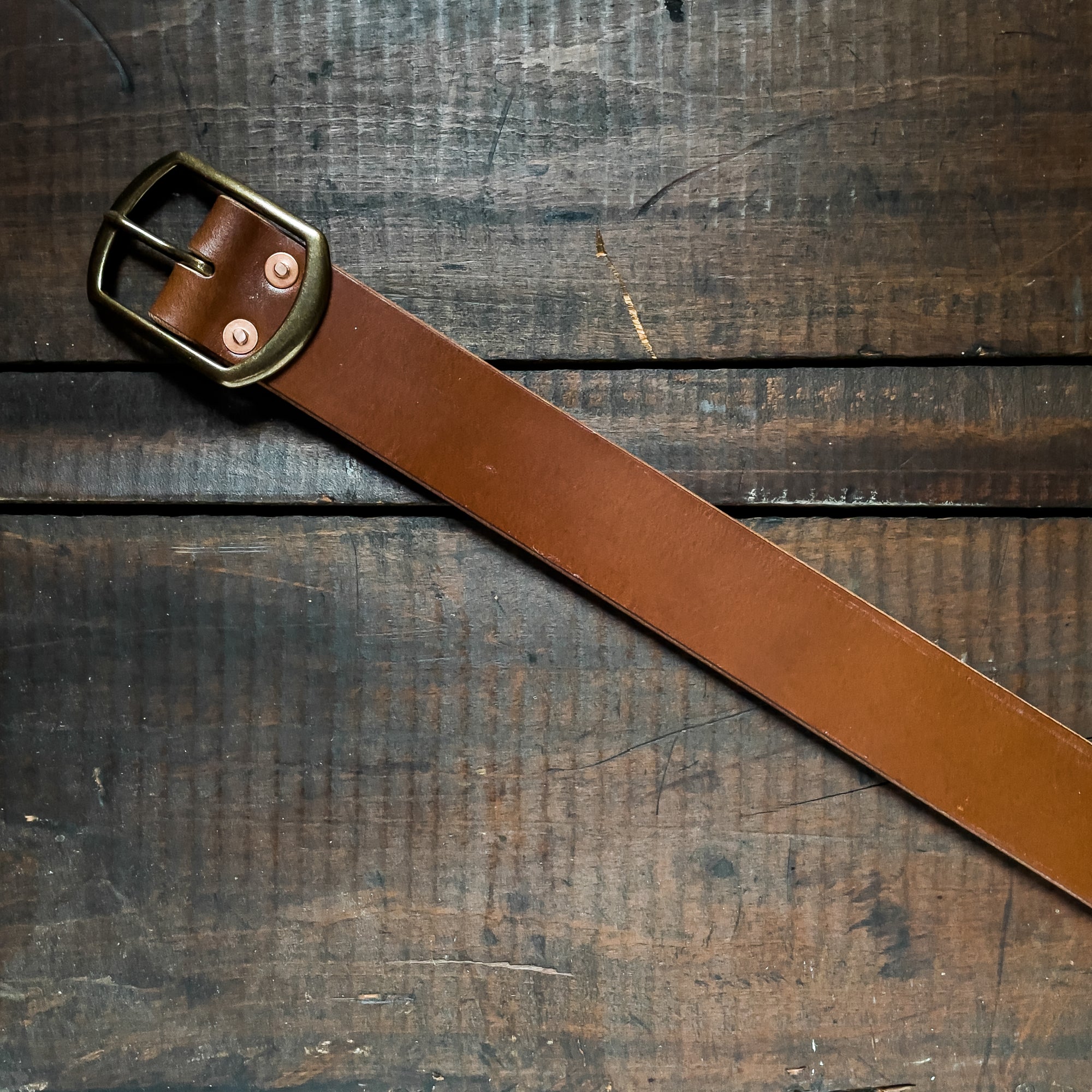 Jack Marc Fashion Brown Leather Needle Buckle Belt For Men